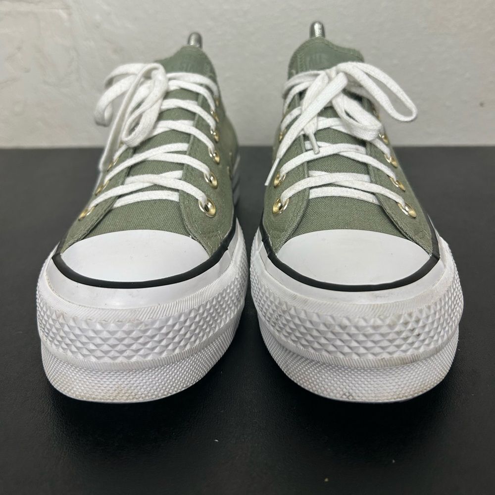 Converse Chuck Taylor’s platform, Olive colored women’s shoes size 8 - Picture 4 of 6